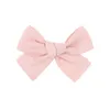 Girls Hair Clips Bow Barrettes Baby Kids Safety Whole Wrapped Hairpins Toddler Bowknot Clippers Headwear Hair Accessories for Children Solid Color YL2513