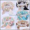 Charm Armbänder Schmuck 5 Farben Bohemian Stretch Perlen Armband für Frauen Mädchen Mtilayer Stapelbare Set Strang Armreifen Statement Drop Deliv