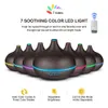 550ml Wood Essential Oil Diffuser Ultrasonic USB Air Humidifier With 7 Color LED Lights Remote Control Office Home Difusor 210724