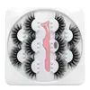 5 Pairs/Set 6D Fake Eyelashes with Tweezers Multi-layer Thick Wispy Cross Dramatic Volume False Eyelash