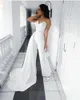 Witte Jumpsuit Prom Dresses met Afneembare Rok Dames Kant Formele Avondjurken 2021 Vestido de Novia