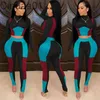 Mulheres Tracksuits Dois Pedaço Definição Designer Slim Sexy Juntos Suits Painéis De Contraste De Costura Roupas Hip Apertada A nova listagem Sportwear