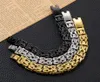 15 мм 8.66 '' 92g Классический высококачественный мужской цепной браслет из нержавеющей стали отливка византийского короля ювелирных изделий сильный браслет идеальный подарок для дня рождения отцов день муж