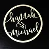 Custom Personalized Bride and Groom Name garland Shape Rural Wedding Wooden Table Decoration For Mr&Mrs Wedding Photo Props 210408