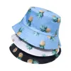 14 색 유니섹스 여름두면 착용 가역 양동이 모자 보헤미안 파인애플 수박 과일 접이식 어부 모자 인쇄
