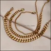Anklets Tarnish Hypoallergenic 25Mm 6Mm 8Mm Cuban Link Chain Gold For Women Summer Beach Foot Bracelet Jewelry Drop Delivery 20211551399