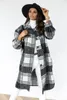 Women's Trench Coats 2021 Spring Long Thin Checked Women Jacket Retro Plaid Coat Oversized Vrouwelijke Streetwear Windbreaker Outfits Overjas