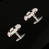 Car Shape Cufflinks for Men White Painting Business Suit French Shirt Cuff Studs Button High Quality Accessories