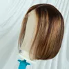 Markera Bob peruk 13x4 spets frontal xbl brasilianska raka mänskliga hår peruker 4/27 ombre brun naturlig färg