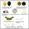 Party Supplies Graduation balloon pull flag aluminum film latex combination with round paper flower ball balloons set