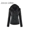 Jocoo Jolee Winter Women Casual Podstawowe Płaszcze Faux Skórzane Kurtka Plus Rozmiar Ladies Kurtki Wodoodporne Wiatroszczelne Płaszcze Kobiet 210518