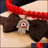 Очаровательные браслеты Ювелирные Изделия Фатима Рука Hamsa Evil Eye Красные Плетеные Струнные Веревки Цепи Браслет для Женщин Мужчины Мода DIY DIY Drop Доставка