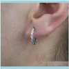 Andere sieraden kan 100% 925 Sterling Sier Tiny Geometric Circle Small Hie Hoop oorbellen Micro verhard CZ voor vrouwen Minimalistische delicate sieraden