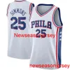 مخصص Ben Simmons #25 Men's Swingman Jersey مخيطات الرجال الشباب الشباب XS-6XL قمصان كرة السلة