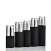 30ML 40ML 50ML 60ML 80ML 100ML Empty Glass Mist Spray Bottle Matte Black Cosmetic Refillable Emulsion Lotion Pump Bottle 15pcs