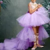 Flower Girl Dresses Feather Lace Beads Sweep Train Kids Pageant Evening Party Gowns High Quality Bridesmaid Girls