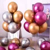 50pcs / lot de fête de fête colorée décoration 10inch latex chrome chrome métallique hélium ballons de mariage anniversaire baby shout baby shout décorations jy0946