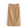 khaki pencil skirt