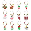 12pcs /set Christmas Wine Glass Charms Party Year Cup Ring Table s Xmas Pendants Decoration Supplies