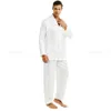 Pigiama in raso di seta da uomo Set Pigiama Pigiama Set PJS Set Sleepwear Loungewear S, M, L, XL, 2XL, 3XL, 4XL _ Regali 211019