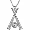 Pendanthalsband Höften Rhinestone Baseball Halsband Ed Rope Chain Men Fashion Jewelry Accessories1679413