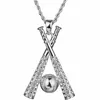 Pendentif Colliers Hip-Strass Baseball Collier Ed Corde Chaîne Hommes Bijoux De Mode Accessoires265z