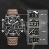 Naviforce Men's Watches Luxury Brand Military Sport Watch Men Led Quartz Digital Klocka Läder Armé Vattentät Klocka Man 210517