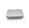Caixa de lata de prata simples 95x60x21mm retângulo chá candy cartão de visita de cartão de visita USB caso atacado