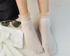 Kvinnor Transparent Mesh Glass Silk Socks Summer Crystal Lace Solid Sock För Ladies Elastiska Sexiga Ultrathin Velvet Strumpor