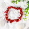 Link, Chain Fashion Style Red Agate Bracelet Simple Trendy Gravel Crystal For Women Jewelry Decoration Gift