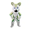 Halloween husky wolf maskot kostym hög kvalitet skräddarsy tecknad anime tema tecken unisex vuxna outfit jul karneval fancy klänning