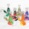 smoking pipe Silicone Water Bong 7.5 inch Mini FDA Approved Unbreakable Dab Rigs Bent Tube For Herb and Oil Hookah Pipes
