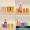 Botellas de almacenamiento Frascos Botella de bola degradada 5 piezas 5 ml Rollo de vidrio grueso en aceite esencial Rodillo de perfume vacío 5 colores con cubierta dorada Precio de fábrica diseño experto Calidad