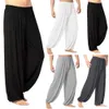 Yoga Pants Men\'s Casual Solid Color Baggy Trousers Belly Dance Yoga Harem Pants Slacks sweatpants Trendy Loose Dance Clothing X0723
