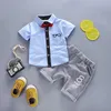 Set di vestiti per neonati Gentiluomo Bambini Ragazzi Vestiti Completi per l'estate Bambini Abbigliamento sportivo Vestiti per bambina T-shirt Pantaloni Cravatta