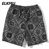 Elkmu hajuku streetwear shorts bandana paisley mönster mode sommar hip hop casual bottnar elastisk midja he917 210713