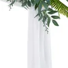 Décoration de fête tissu transparent blanc rideaux de mariage toile de fond rideau support arc Po cabine fond rideaux décor à la maison