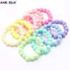 Ins 8mm Kids Biżuteria Bransoletka Candy Color Beads Cute Design Princess Prezent