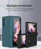 Cobertura con bisagras Cajones de teléfono de cuerpo completo para Samsung Galaxy Z Fold 3 5G Armor Slim Protective Case con película de vidrio de pantalla frontal212N868012185