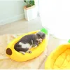 Funny Banana Shape Pet Dog Cat Bed House Plush Soft Cushion Warm Durable Portable Pet Basket Kennel Cats Accessories 210722