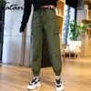 Tataria Black High Waist Cargo Pants Women Loose Streetwear Ankle Length Female Boyfriend Casual Jeans Women's Trousers 210514