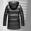 Winter Thick Mens Down Jacket Long Downn Coat Parkas Hooded Slim Fit Overcoat Male Clothing Warm Wnidbreaker L-4XL Leather Jackets