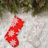 Sacchi di calze di Natale Navidad Calzini di Babbo Natale Regalo vuoto di lusso Decorazioni per la casa Stock di fiocchi di neve di peluche