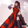 Data anime A Live Tokisaki Kurumi Cosplay Costume Nowy Fursuit Moda Czerwona Formalna Sukienka Kobiet Role Odtwórz Odzież Y0913