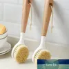 Nouveau manche long en bois casserole casserole brosse plat bol lavage brosse de nettoyage pratique suspendu huile antiadhésive cuisine brosse de nettoyage chaud prix usine conception experte qualité