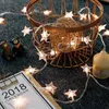 Струны рождественские огни Пятиконечный светодиодный светодиодная струна для отдыха в комнате украшение гирлянды свадебная сказочная батарея батарея питания батарея