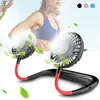 MINI MINI MINI Portátil USB Ventilador Recarregável Esportes Ao Ar Livre 360 ​​Grau Girando Lazy Suspensão Pescoço Banda Ventilador Portátil Com Lâmpada LED DHL