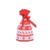 Gift Wrap Christmas Bags With Ribbon Santa Claus Xmas Tree Waterproof Packing Happy Year Bag Decoration Candy