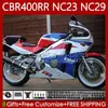 Kit de carroçaria para Honda CBR 400 RR CC 400CC NC23 NC29 Azul Vermelho 88 89 90 91 92 93 CORPO 65NO.66 CBR400RR CBR 400RR 1988 1989 1990 1991 1992 1993 CBR400 RR 88-99 OEM Feeding