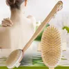 150pcs Wooden Bath Brushes With Handle Total Length 40cm 15.74" Bristles Bathroom Brush Long Handles Separable Massage Cleaning Scrub Shower Room Clean Tools